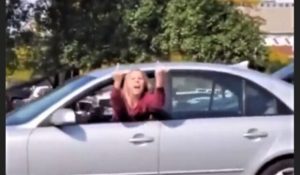 Watch: Driver Crashes Car While Flipping Off Trump Supporters