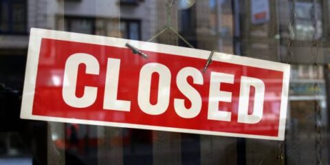 store closed sign