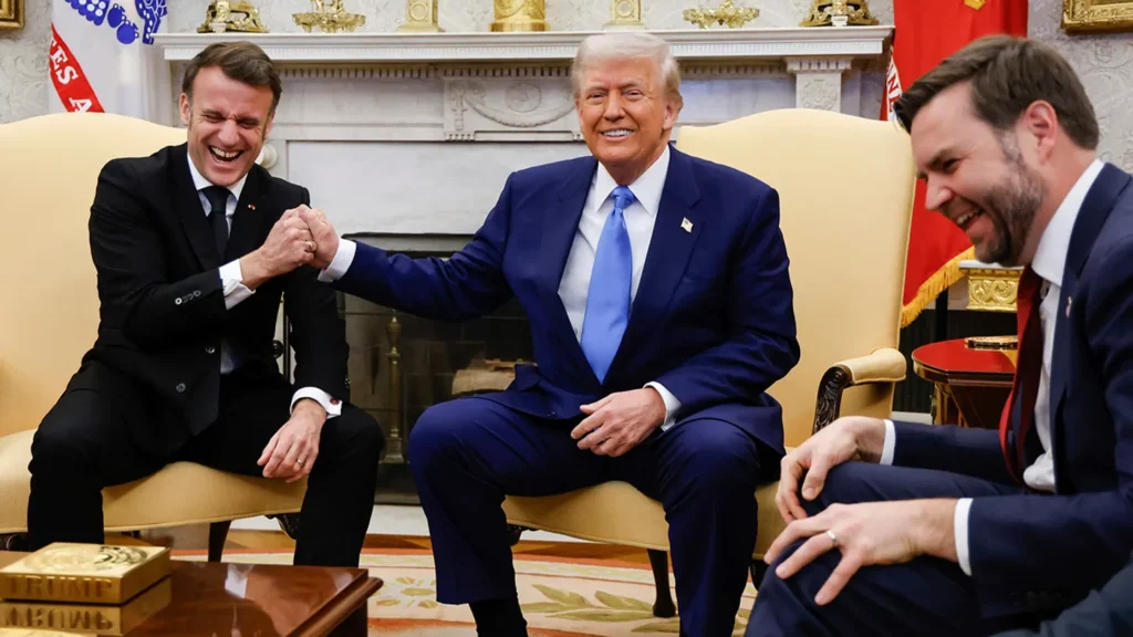 emanuel macron president trump and jd vance