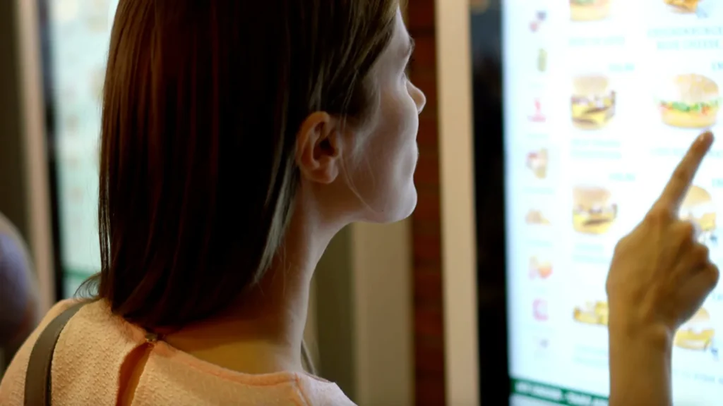 woman ordering fast food