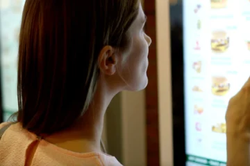 woman ordering fast food