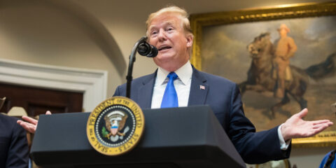 trump hands out