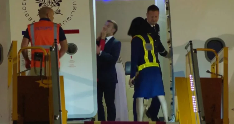 macrons face shove