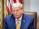 trump staring intensely