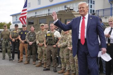 trump with troops